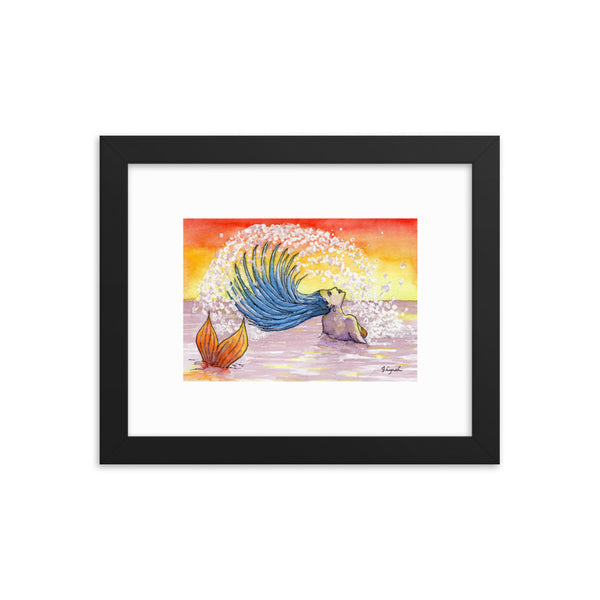 Zin Sunset Swim Framed Print